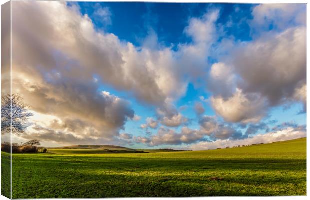 Niton Down Cloudscape Canvas Print by Wight Landscapes