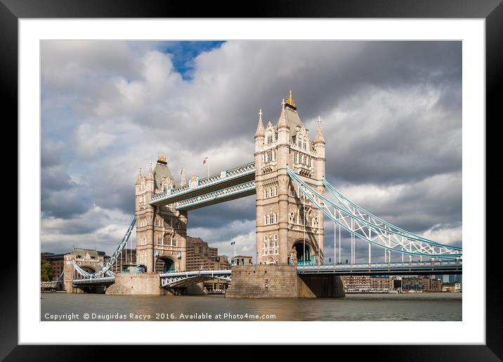 Tower Bridge, London in daytime Framed Mounted Print by Daugirdas Racys