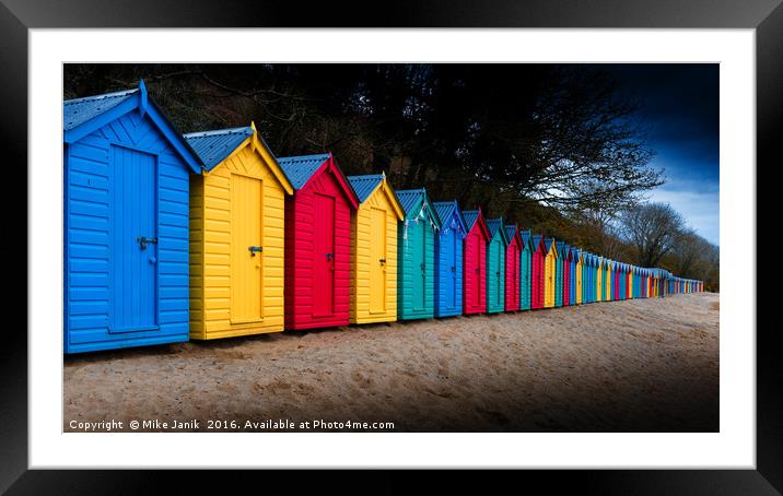 Beach Huts Framed Mounted Print by Mike Janik