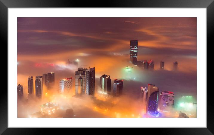 Misty City Framed Mounted Print by Dave Wragg