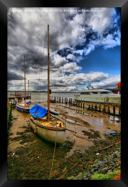 Save And secure Moorings  Framed Print by Marie Castagnoli