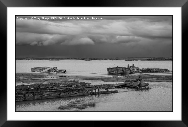 Wrecked Craft - Medway Estuary, Hoo, Kent Framed Mounted Print by Tony Sharp LRPS CPAGB