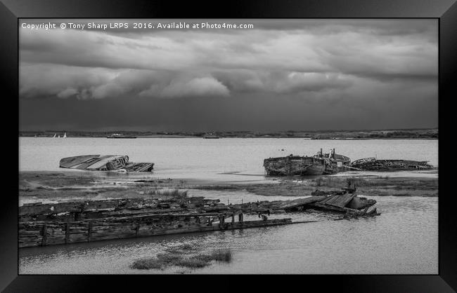 Wrecked Craft - Medway Estuary, Hoo, Kent Framed Print by Tony Sharp LRPS CPAGB