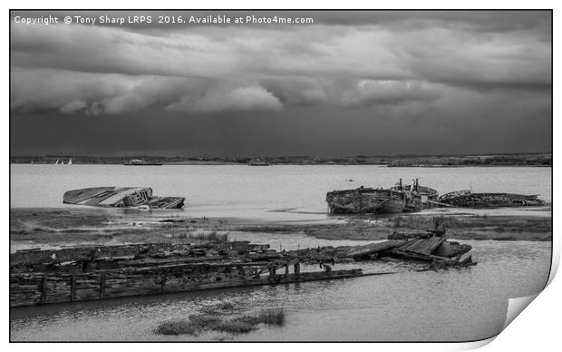 Wrecked Craft - Medway Estuary, Hoo, Kent Print by Tony Sharp LRPS CPAGB