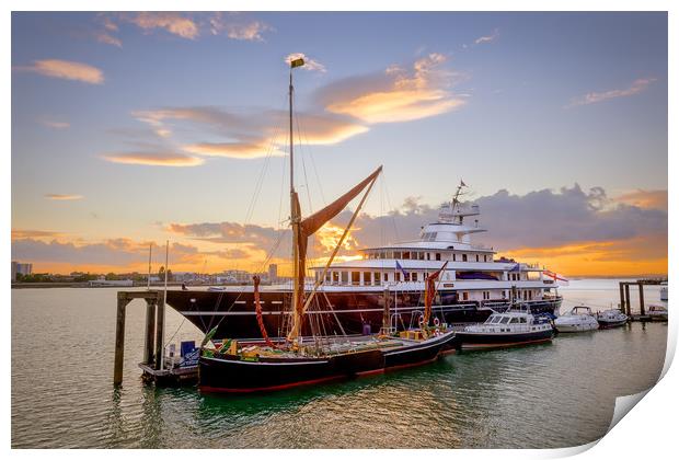 Gunwharf Quays Sunset Print by Wight Landscapes