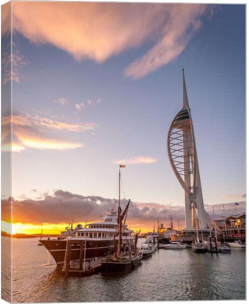Gunwharf Quays Sunset #2 Canvas Print by Wight Landscapes