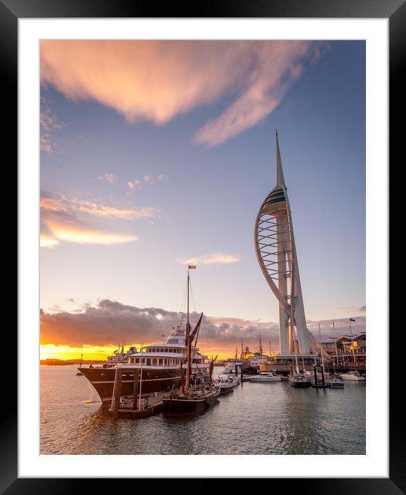 Gunwharf Quays Sunset #2 Framed Mounted Print by Wight Landscapes