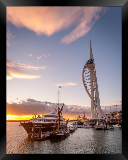 Gunwharf Quays Sunset #2 Framed Print by Wight Landscapes