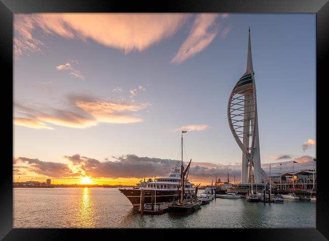 Gunwharf Quays Sunset #3 Framed Print by Wight Landscapes