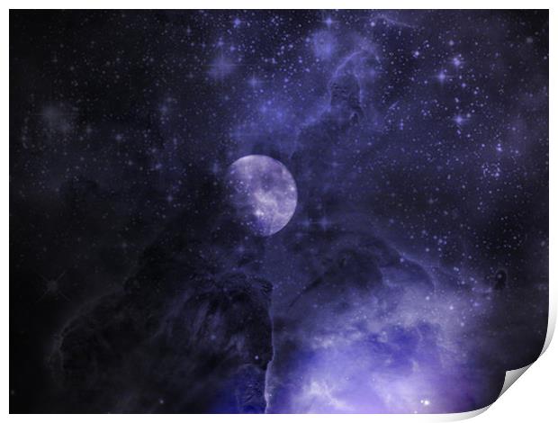 Moon and Stars Print by Martine Boer - Reid