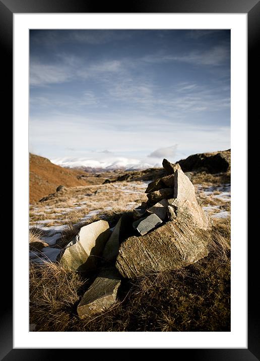 Cairn Framed Mounted Print by Simon Wrigglesworth