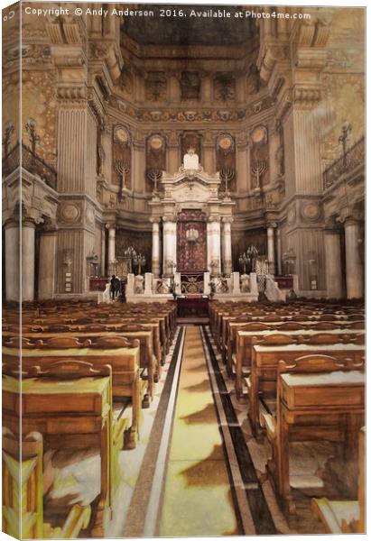 Great Synagogue in Rome Canvas Print by Andy Anderson