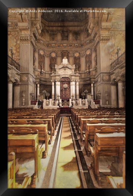 Great Synagogue in Rome Framed Print by Andy Anderson