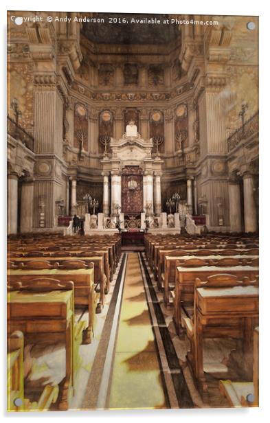 Great Synagogue in Rome Acrylic by Andy Anderson