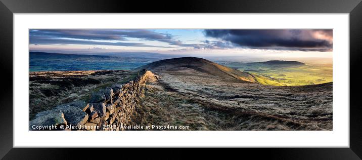 Parlick fell panorama Framed Mounted Print by Alex Johnson
