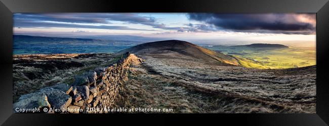Parlick fell panorama Framed Print by Alex Johnson