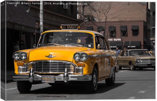 New York Taxi Canvas Print by henry harrison