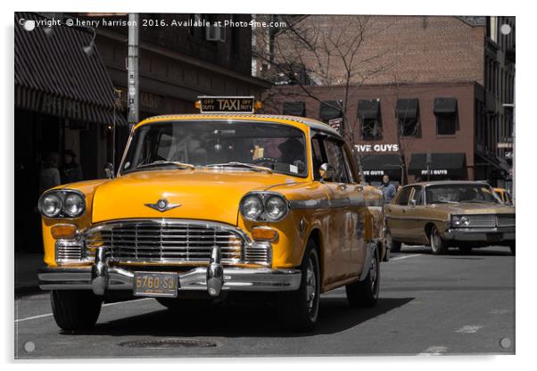 New York Taxi Acrylic by henry harrison