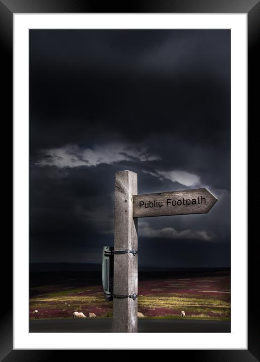 Footpath Sign Framed Mounted Print by David Irving