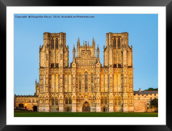 Wells Cathedral at dusk Framed Mounted Print by Daugirdas Racys