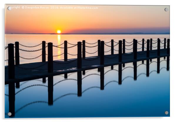 Sunset in Weston-Super-Mare Acrylic by Daugirdas Racys