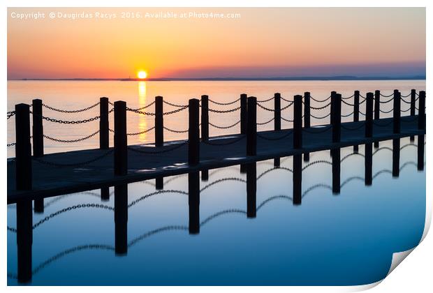 Sunset in Weston-Super-Mare Print by Daugirdas Racys