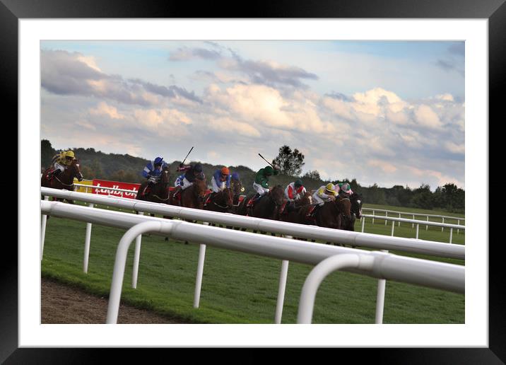 Horse racing Framed Mounted Print by chris smith