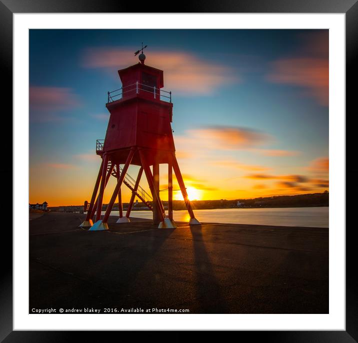 Sunset At The Groyne Framed Mounted Print by andrew blakey