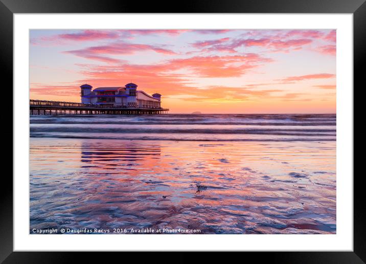The Grand Pier, Weston-Super-Mare at Sunset Framed Mounted Print by Daugirdas Racys
