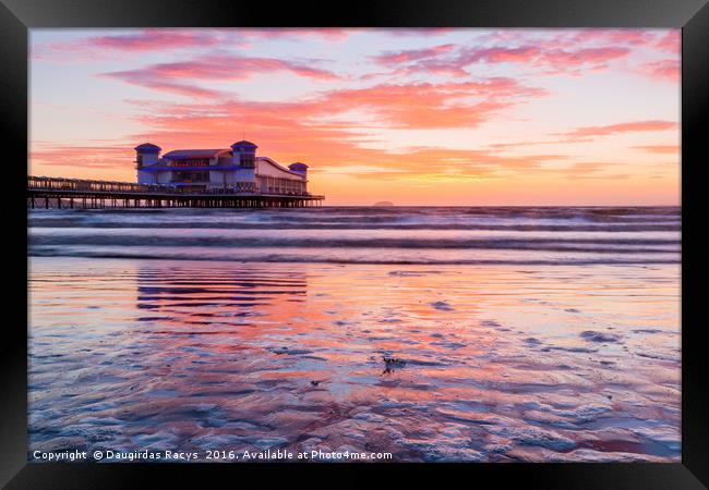 The Grand Pier, Weston-Super-Mare at Sunset Framed Print by Daugirdas Racys