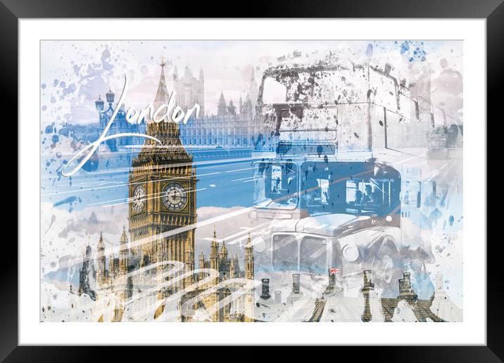 City Art WESTMINSTER Collage Framed Mounted Print by Melanie Viola