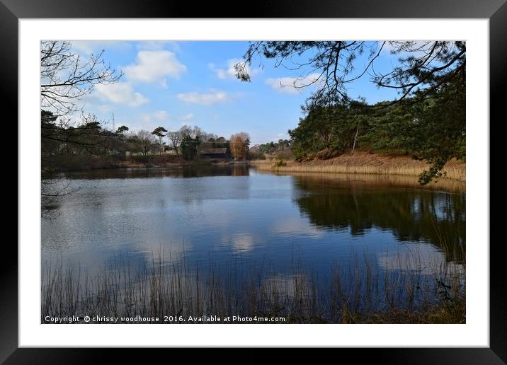 Lound Lake Framed Mounted Print by chrissy woodhouse