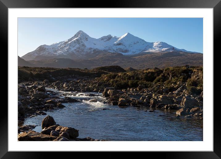 River Sligachan and the Cuillin Mountains Framed Mounted Print by Derek Beattie