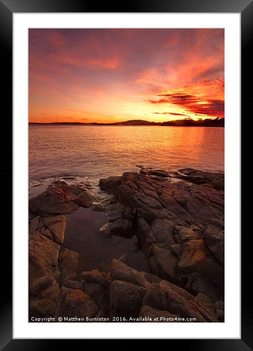 Sunset Tasmania Framed Mounted Print by Matthew Burniston
