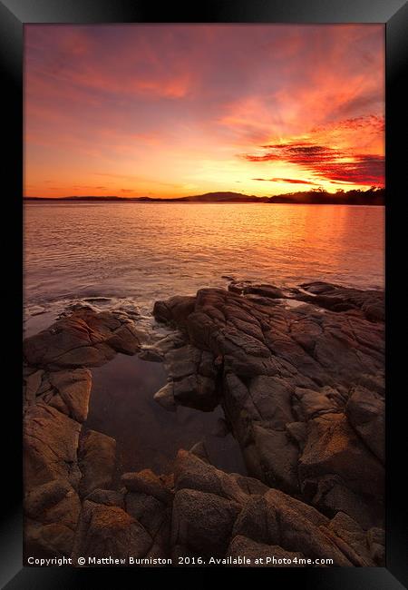 Sunset Tasmania Framed Print by Matthew Burniston