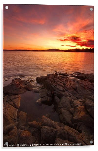 Sunset Tasmania Acrylic by Matthew Burniston