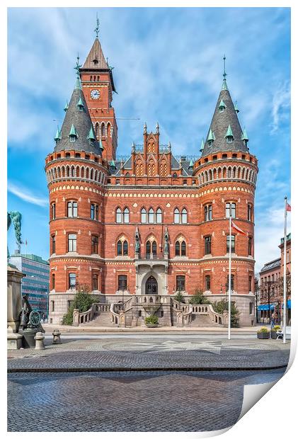 Helsingborg Town Hall Facade Print by Antony McAulay