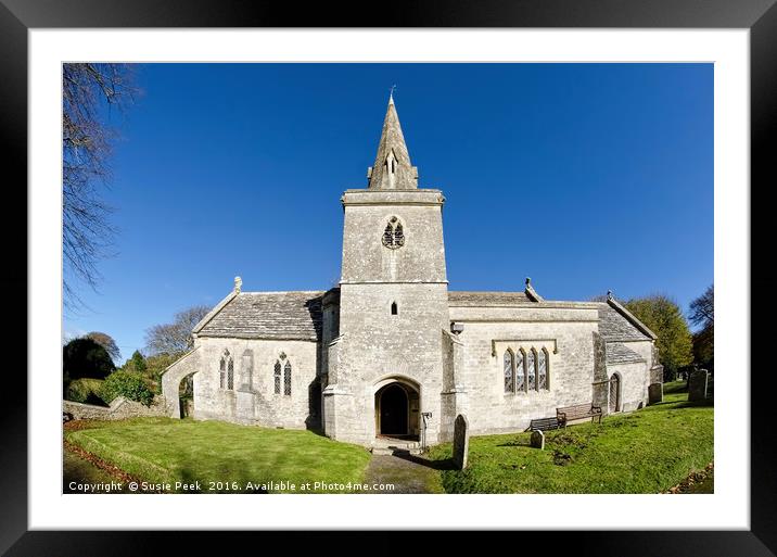 St Michael & All Angels Church - Little Bredy Framed Mounted Print by Susie Peek
