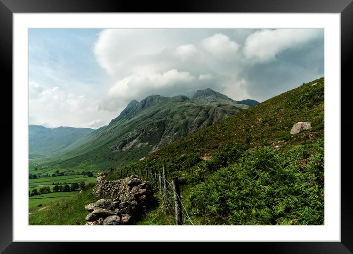 Langdale Pikes Framed Mounted Print by John Hare