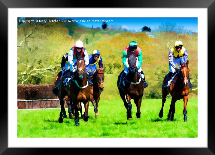 A Day at the Races Framed Mounted Print by Mary Fletcher
