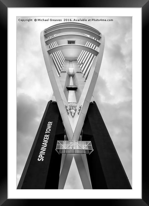 Spinnaker Tower Framed Mounted Print by Michael Greaves