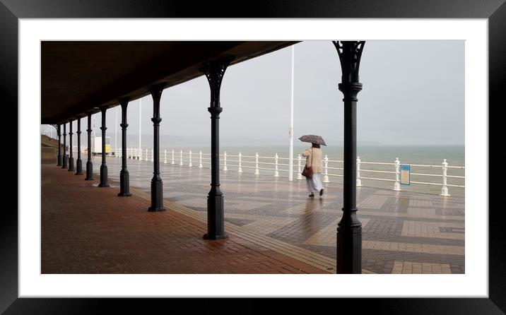 Bridlington promenade in the rain  Framed Mounted Print by chris smith
