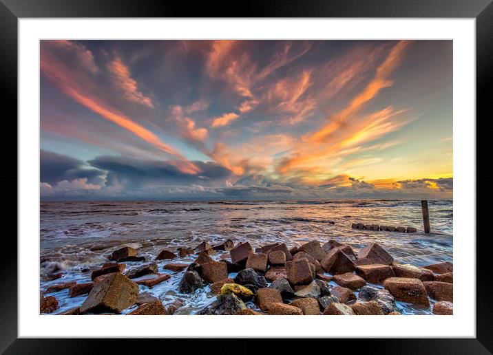 Bonchurch Haven Sunset Framed Mounted Print by Wight Landscapes