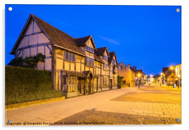 The Shakespeare Birthplace, Stratford-Upon-Avon Acrylic by Daugirdas Racys