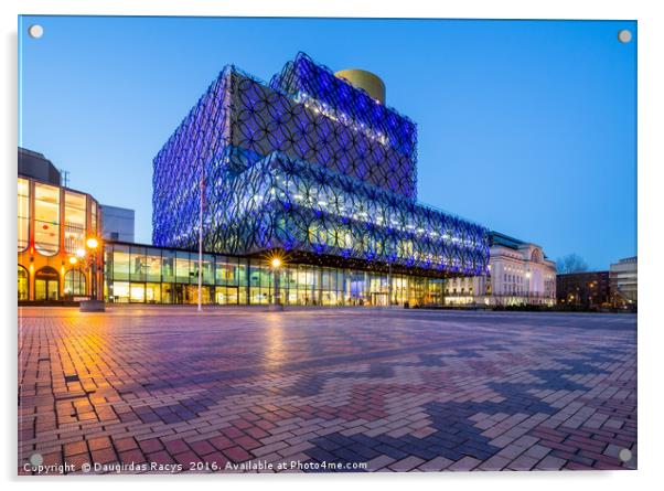 Birmingham City Library at the blue hour Acrylic by Daugirdas Racys