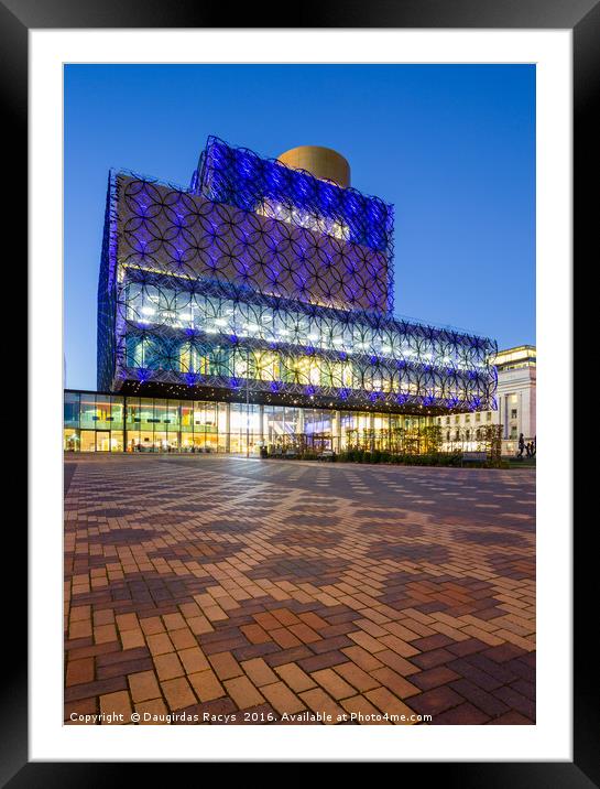 Birmingham City Library at the blue hour Framed Mounted Print by Daugirdas Racys