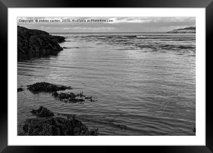 CEMAES BAY Framed Mounted Print by andrew saxton