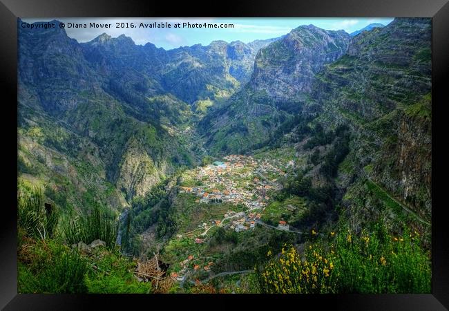 The Nuns Valley Madeira Framed Print by Diana Mower