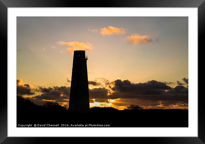 Leasowe Lighthouse Sunset Framed Mounted Print by David Chennell