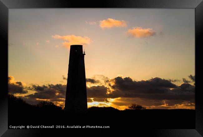 Leasowe Lighthouse Sunset Framed Print by David Chennell
